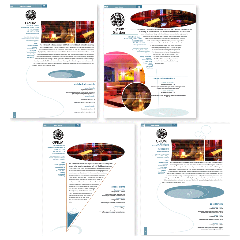 Dining Out Magazine page samples